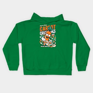 Retro Cereal Box Carrot Crunchies // Junk Food Nostalgia // Cereal Lover Kids Hoodie